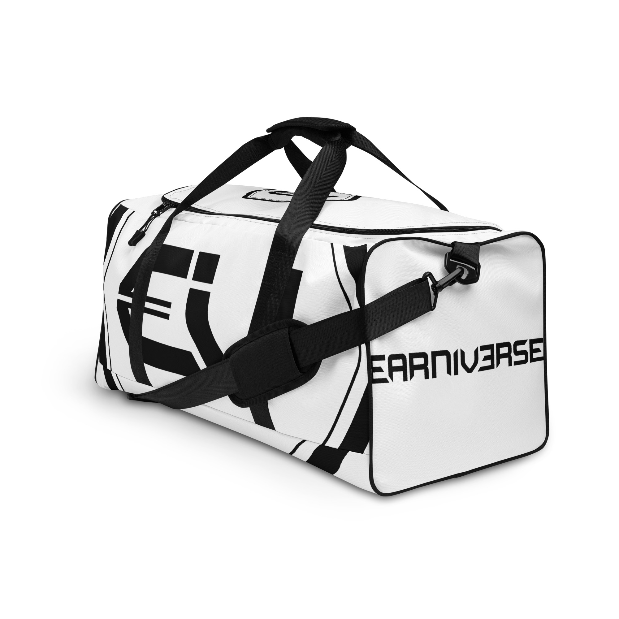 all over print duffle bag white left front 64a2e80e45530