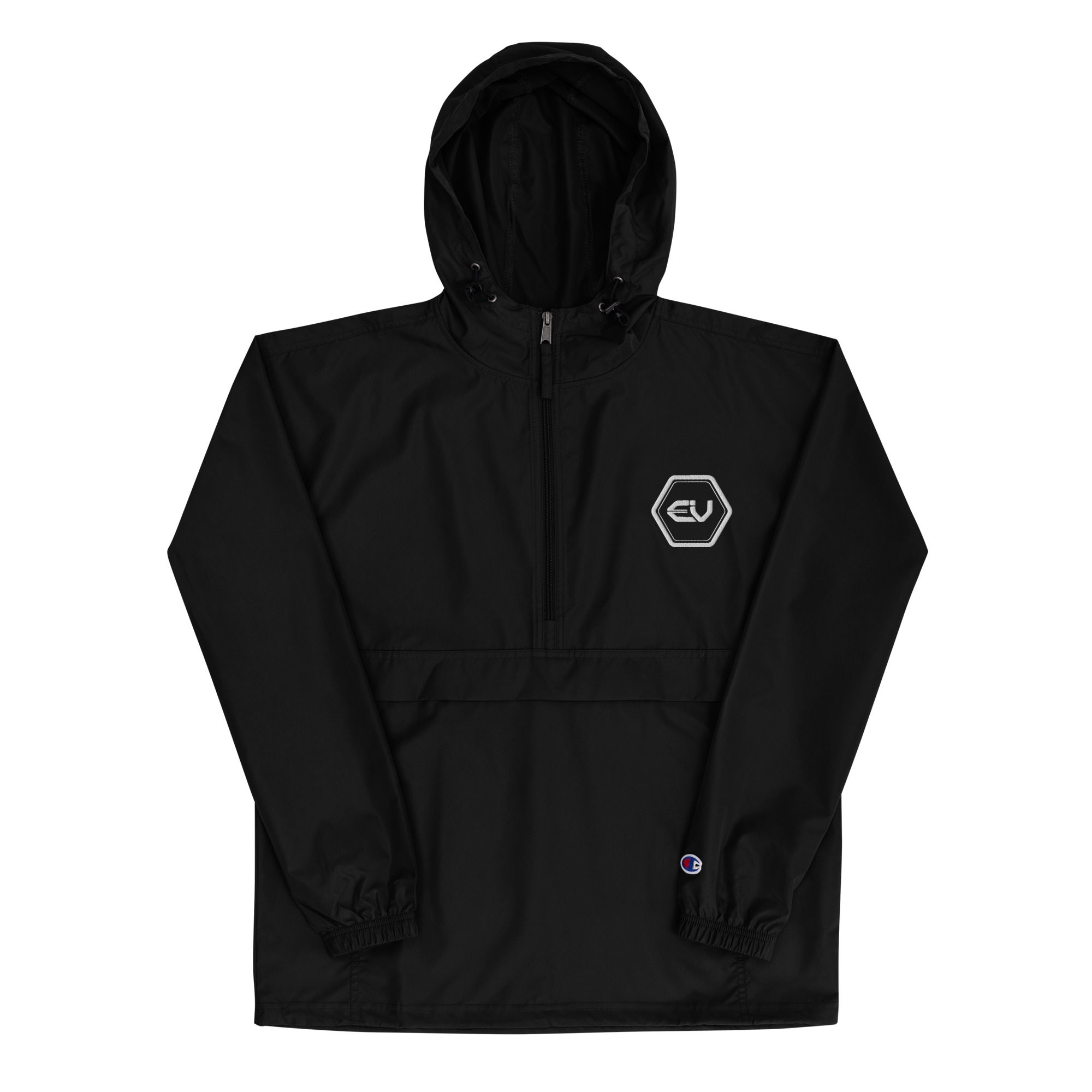embroidered champion packable jacket black front 649e9ca7640f4.jpg