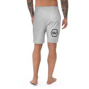 mens fleece shorts heather grey back 64a2a58ca42d1