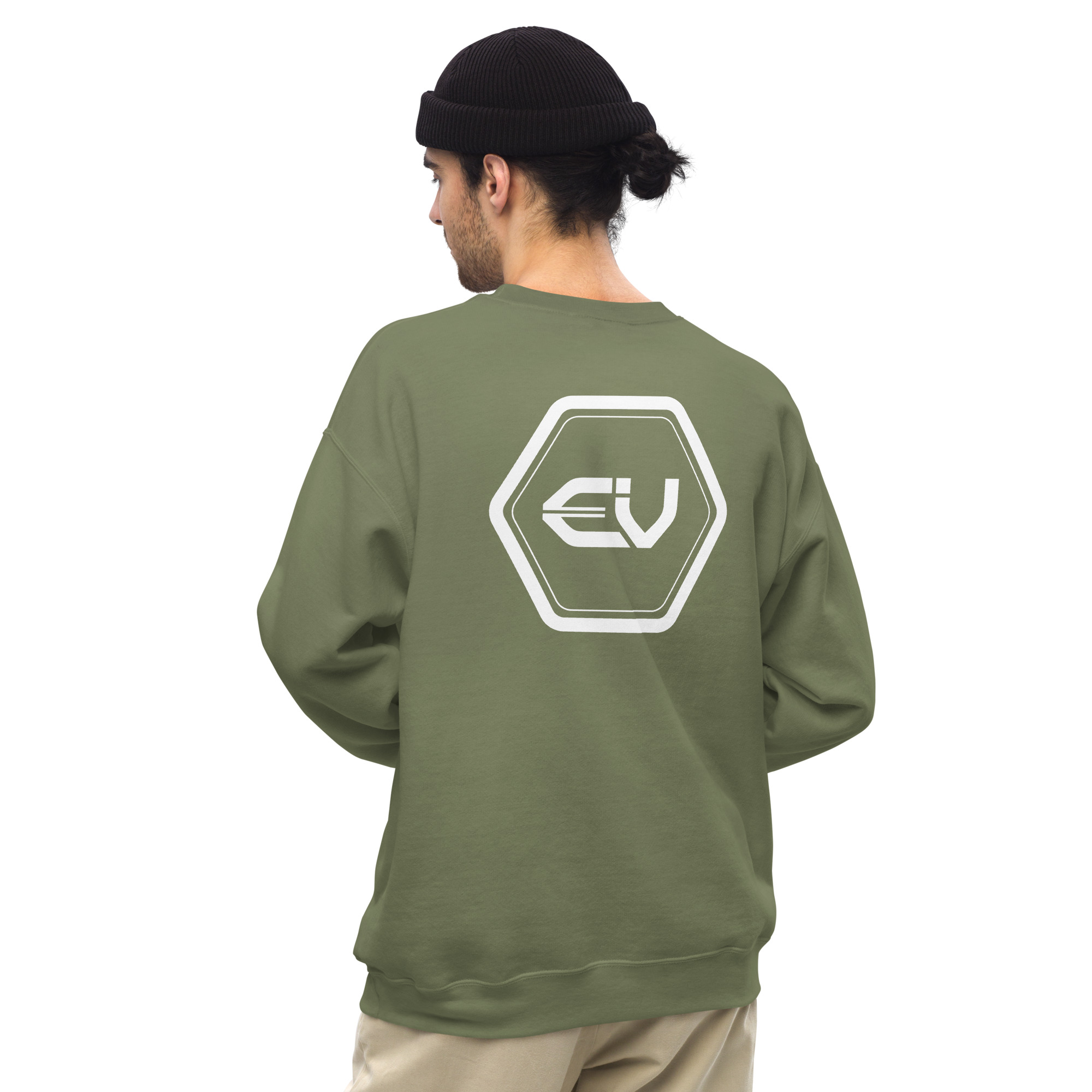 unisex crew neck sweatshirt military green back 649eb53d15320.jpg
