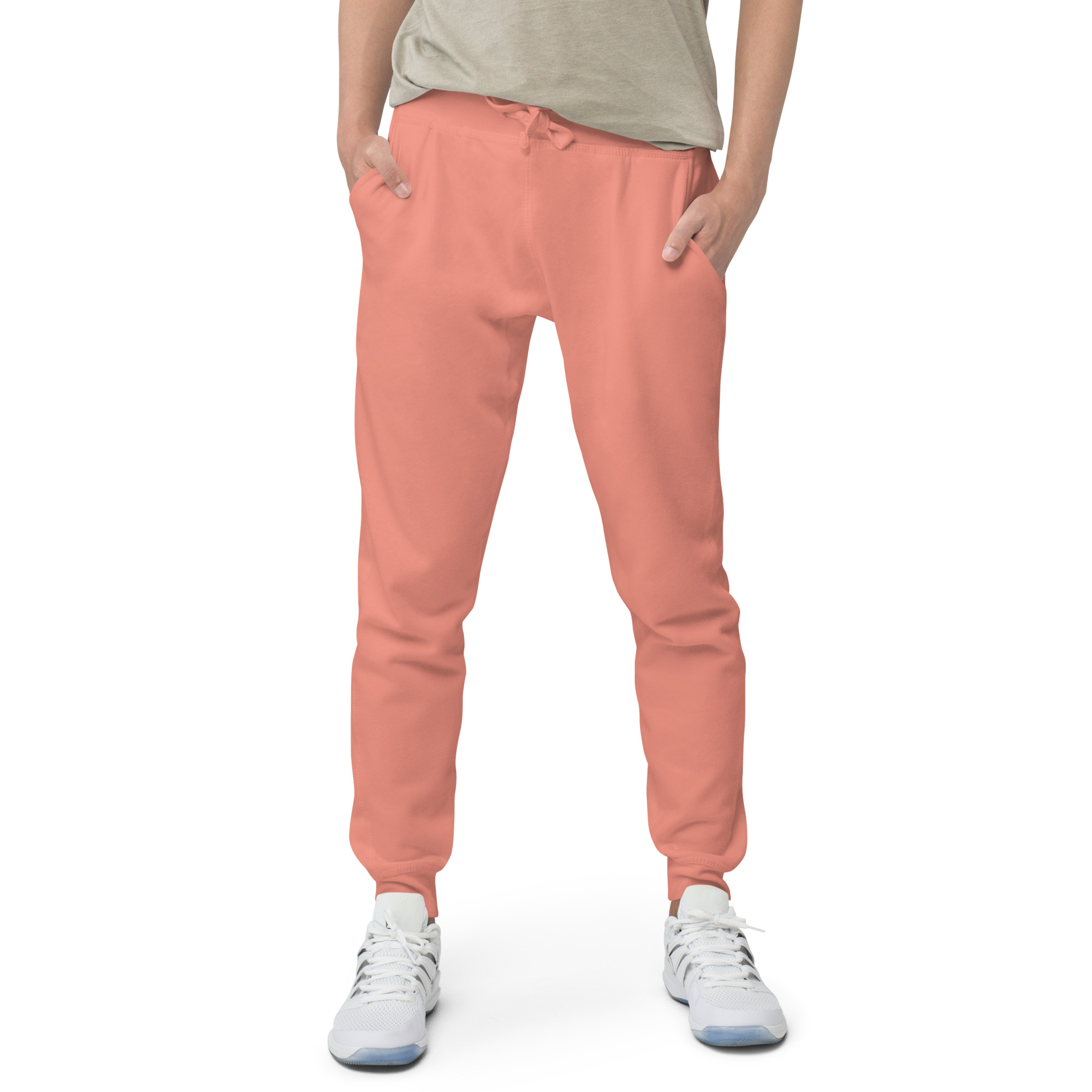 unisex fleece sweatpants dusty rose front 649ed6a4d9382.jpg
