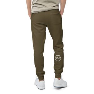 unisex fleece sweatpants military green back 649ed6a4d900a.jpg