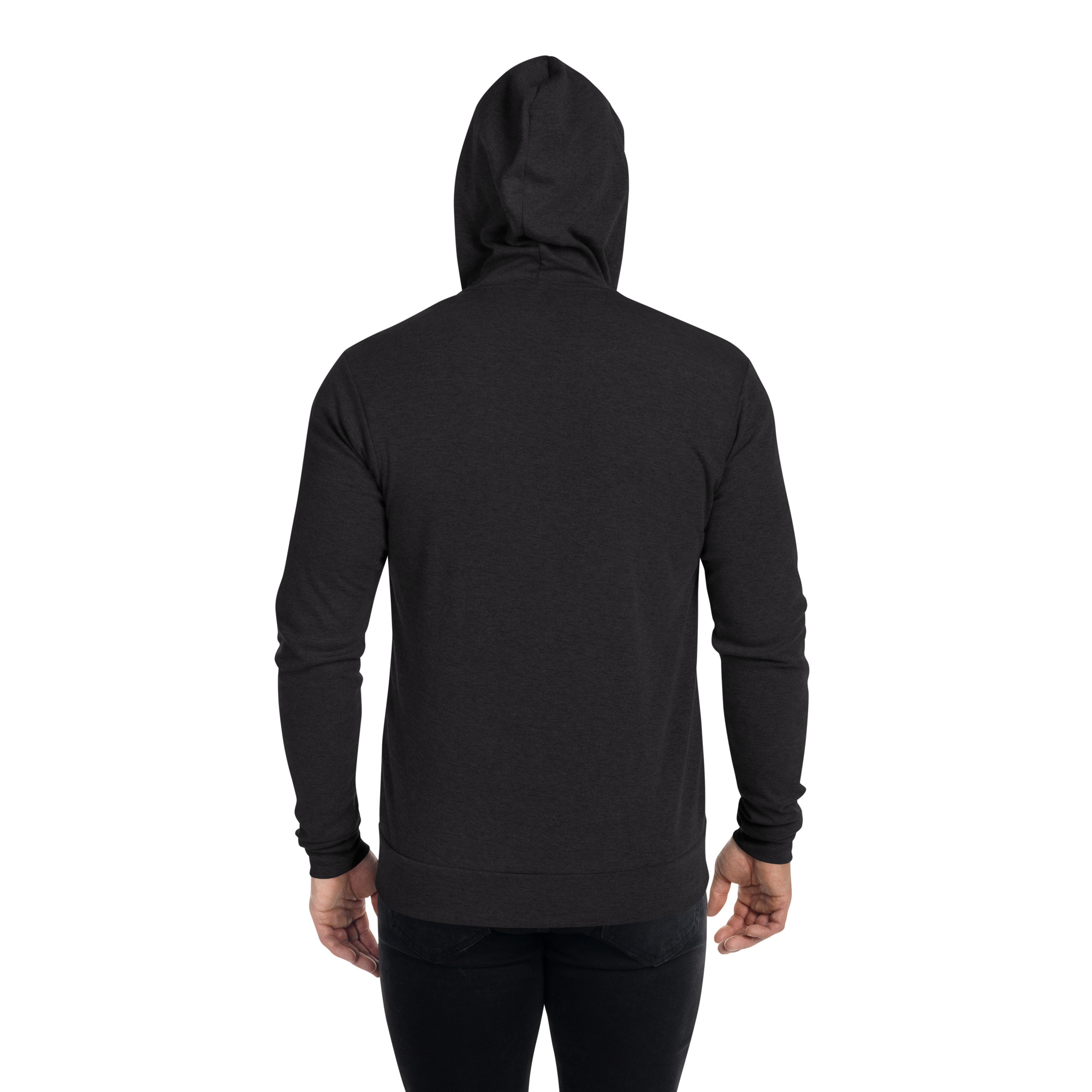 unisex lightweight zip hoodie charcoal black triblend back 649ed21599766.jpg