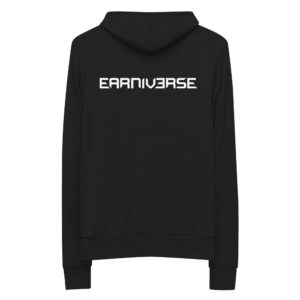 unisex lightweight zip hoodie solid black triblend back 649fecbbde7f1