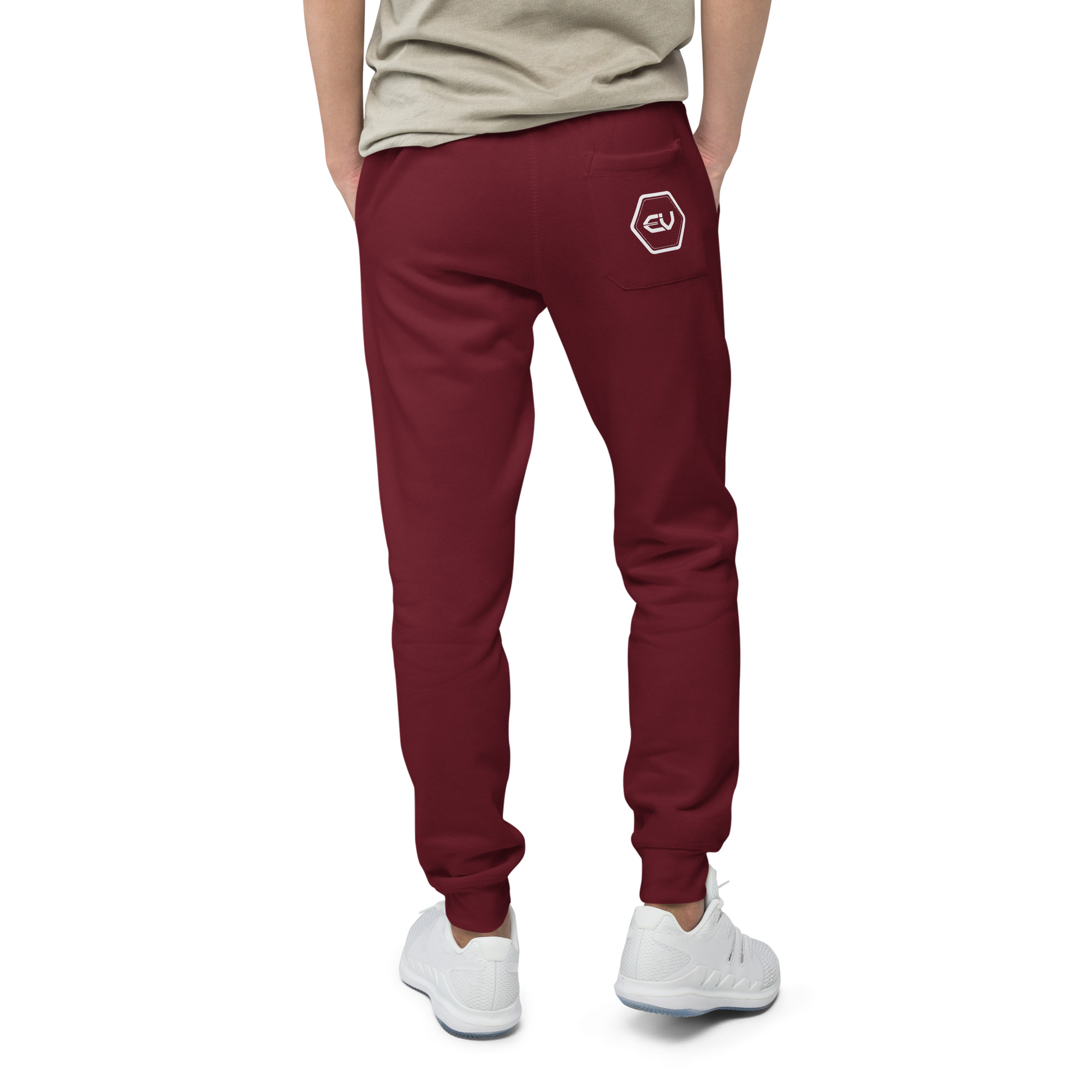 unisex fleece sweatpants maroon back 649fea4cf022e.jpg